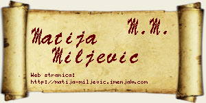 Matija Miljević vizit kartica